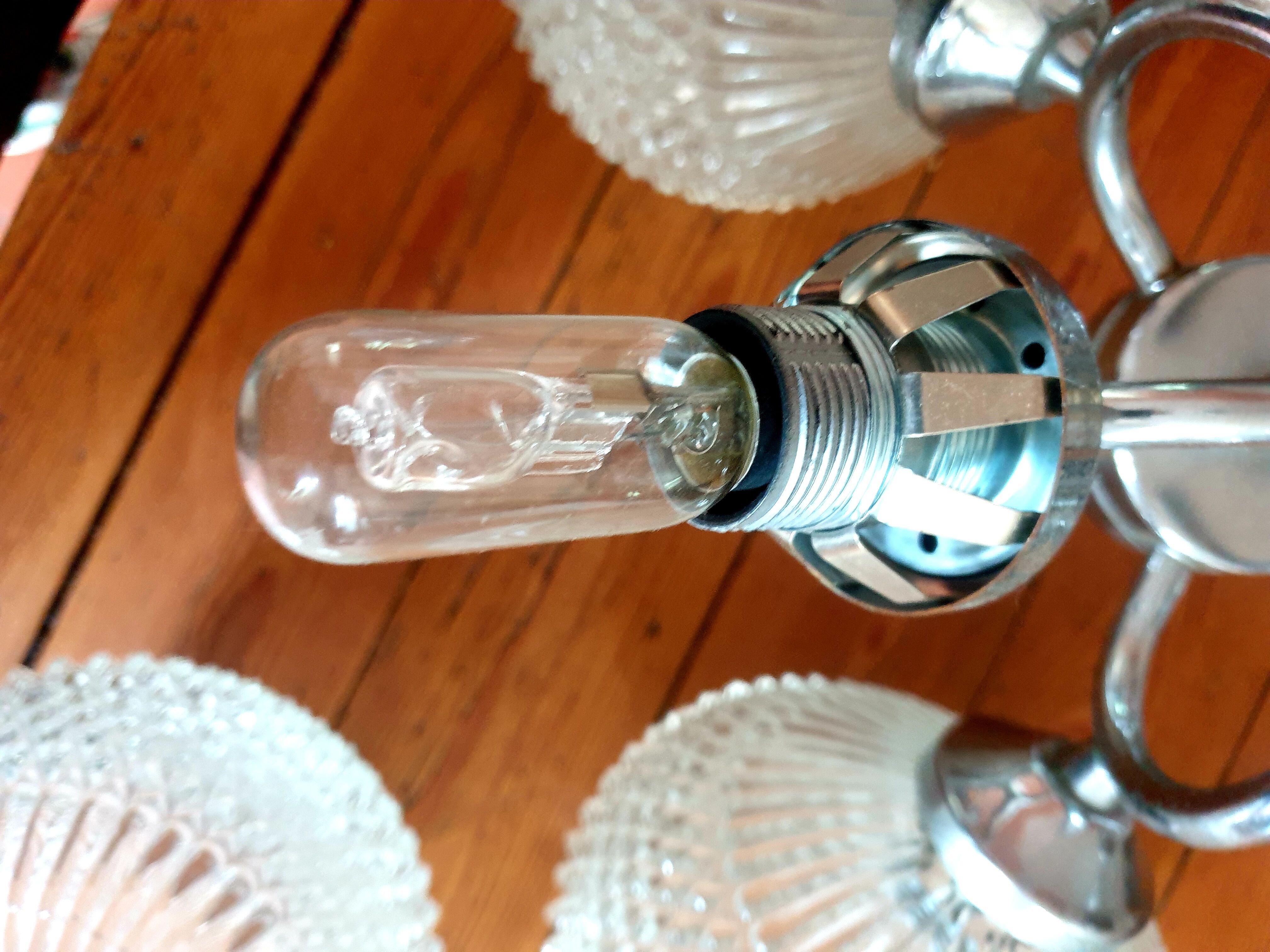 Chrome chandelier sputnik style 6 lights