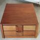 Pair of vintage Scandinavian design modules, bedside table, chest of drawers, sideboard, table.