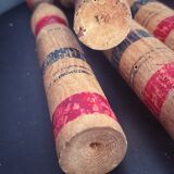 Set of 6 old wooden pins