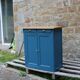 Vintage deep blue Parisian sideboard & natural wood top