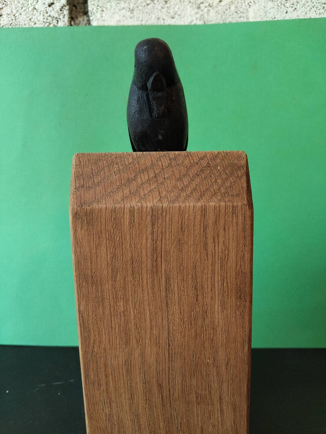 Pair of sculpted oak bookends – The Crow and the Fox