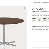 Dining table with 6-star base by Arne Jacobsen for Fritz Hansen