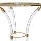 Lucite and gilded brass gueridon Hollywood Regency