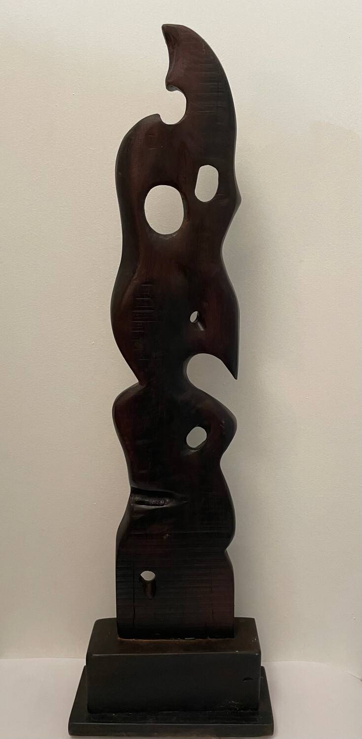 Abstract wooden sculpture 20th century