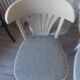 Set of 4 vintage bistro chairs from the 1970s, pearl grey patina.
