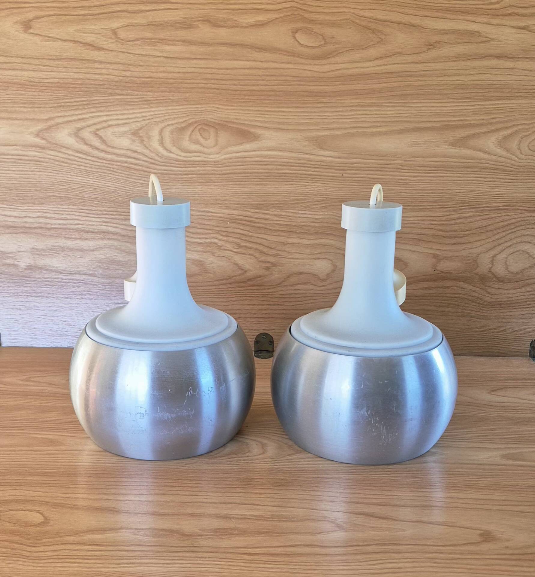 Vintage space-age chandeliers model P118, designer Rolf Krüger for Staff.