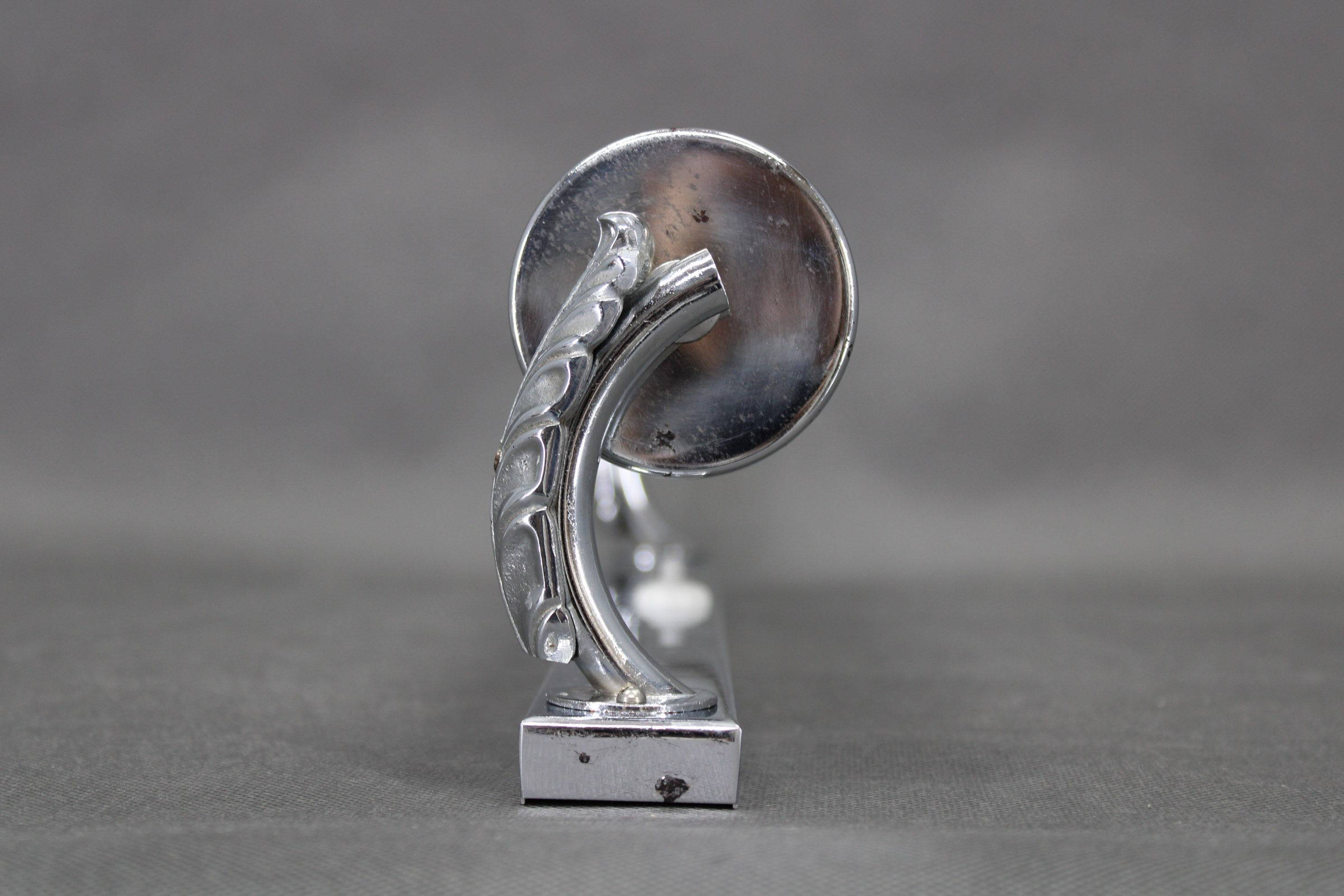 Czechoslovak Bauhaus Art Deco chrome tubular wall light with milk glass