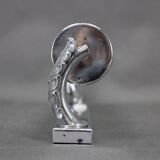 Czechoslovak Bauhaus Art Deco chrome tubular wall light with milk glass