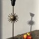 Vintage sun-shaped wrought iron lamp foot