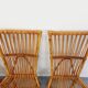 Set of 4 vintage Audoux Minet rattan chairs from the 1950s and 60s.