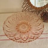 XL fruit basket pink glass