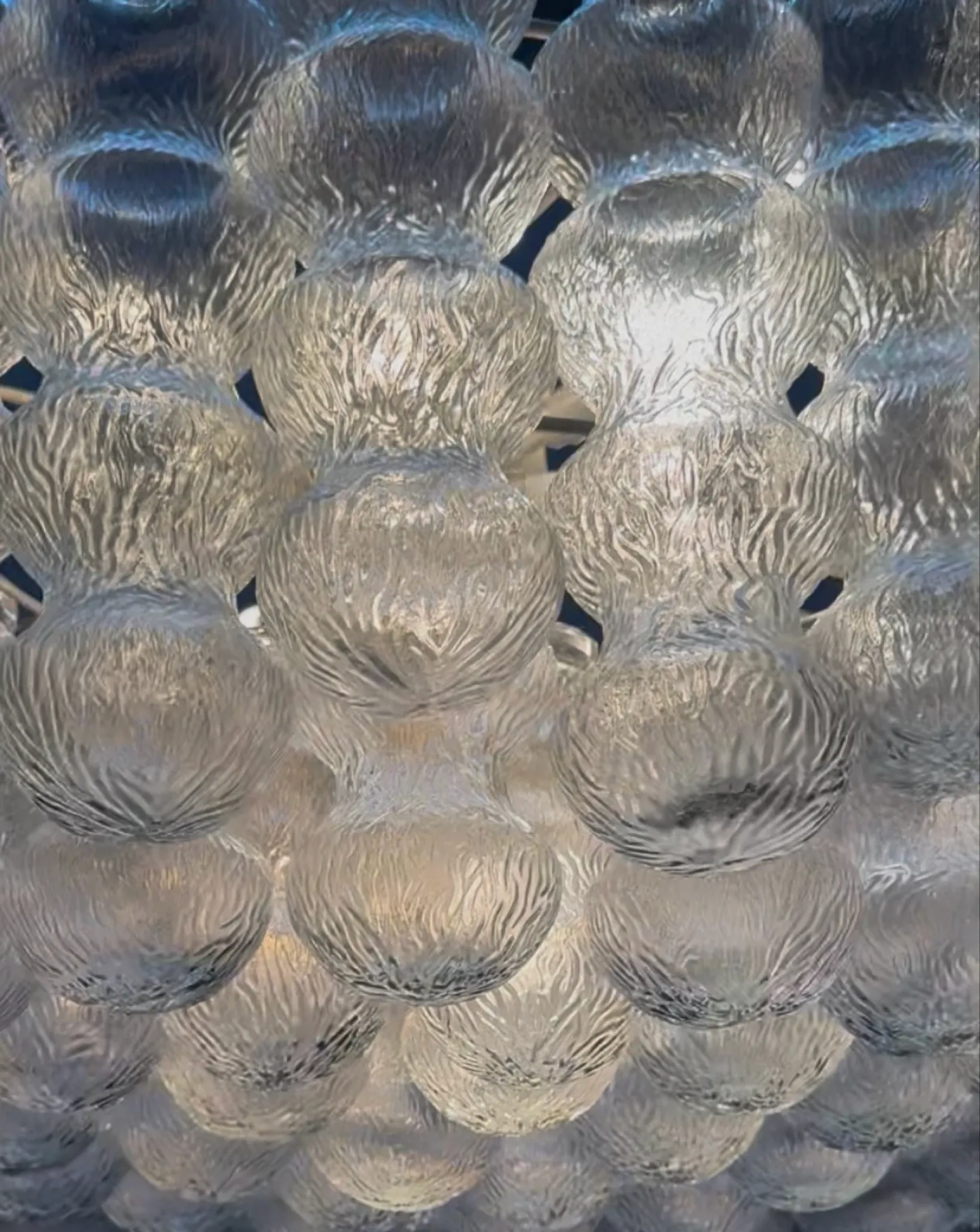Large Murano Glass Bubble Chandelier 1980’s 11 Lights 