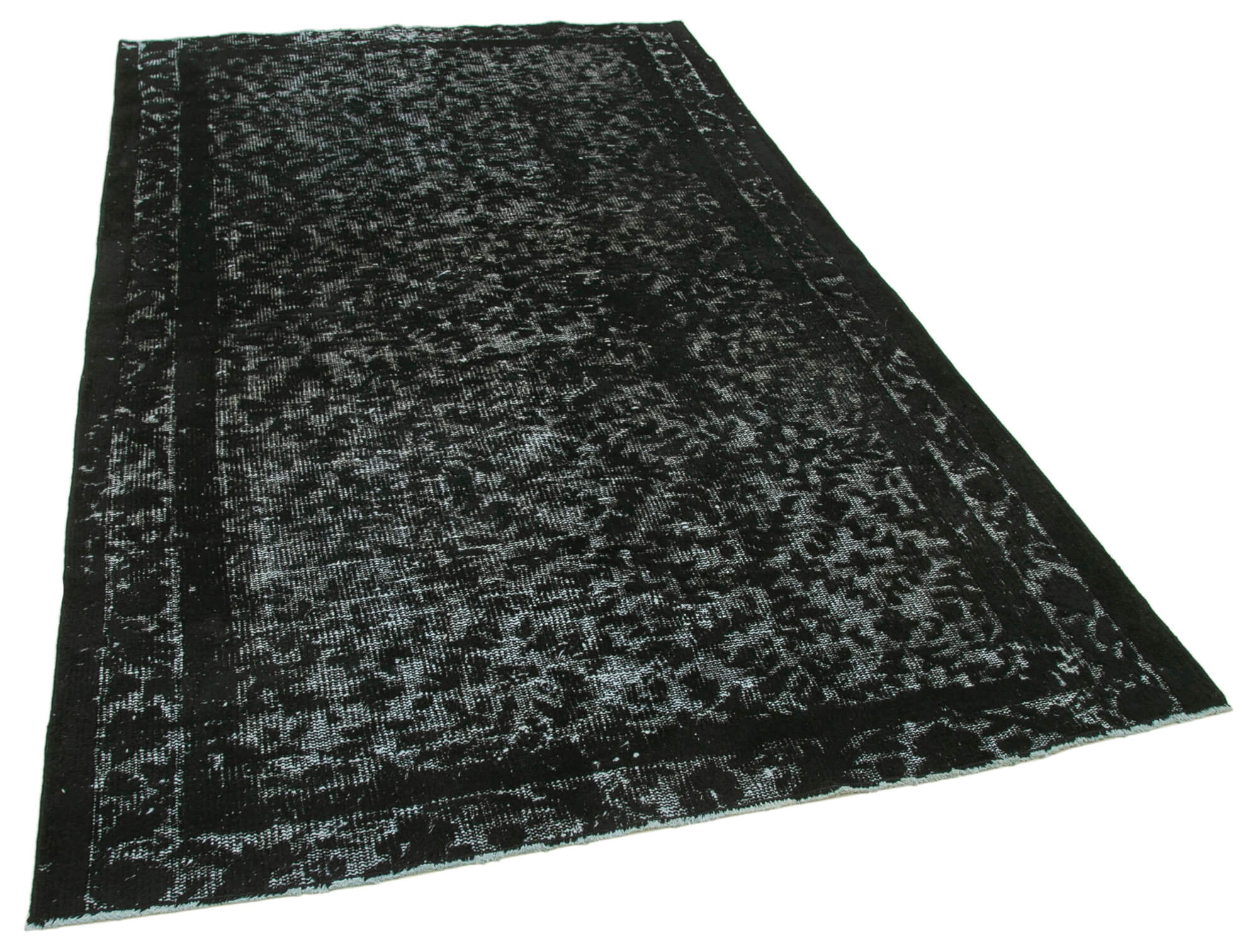 Handmade Vintage Turkish 1980s 160 cm x 250 cm Black Rug