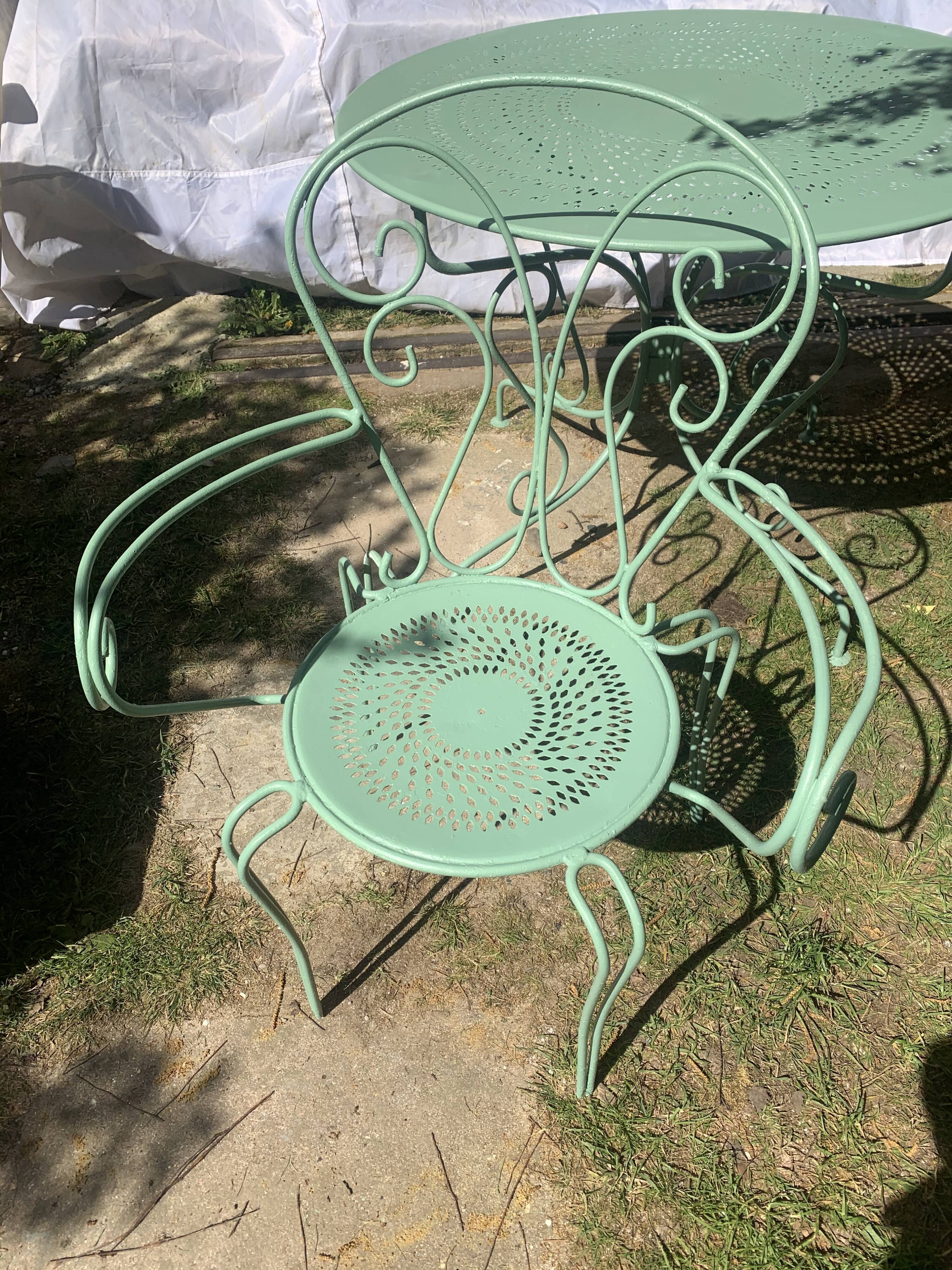 Provence green wrought iron garden room