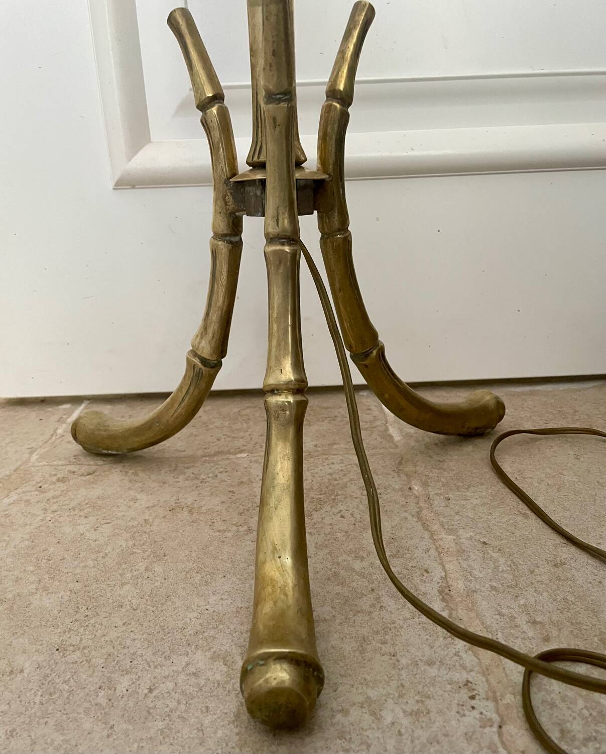 Bamboo floor lamp attributed to Maison Bagues