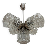 Design Glass and Chrome Pendant by Kamenický Šenov, Czechoslovakia, 1970s