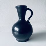Black glazed stoneware pitcher