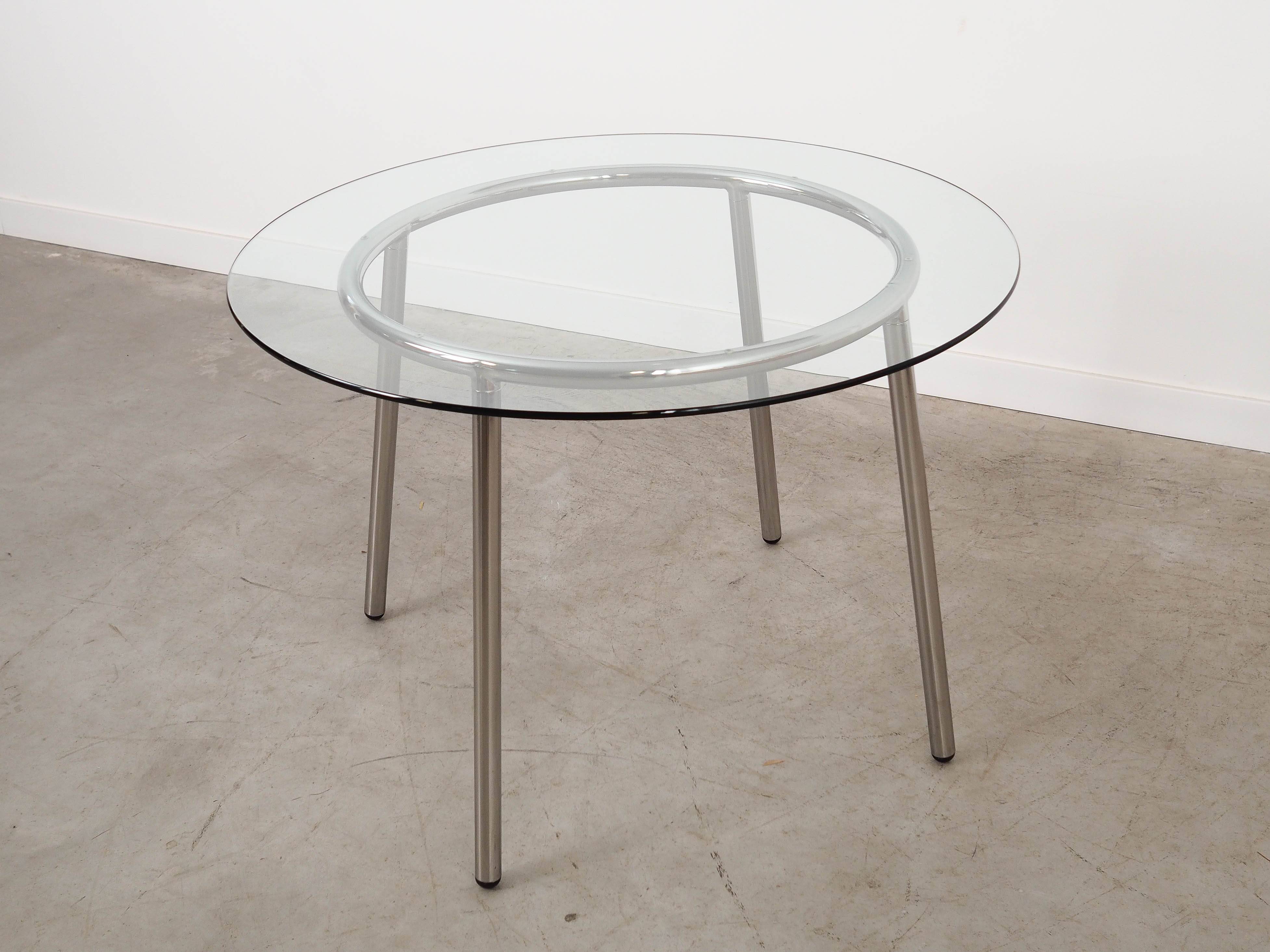 Glass table, Italian design, 1980s, made in Italy