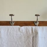 Industrial oak and aluminum hooks