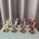 Set of 8 Vintage Italian Murano Style Cocktail Glasses – Gold Lustre – Mult