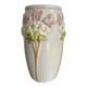 Antique ceramic vase with flowers and butterflies