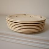 Set of 8 dessert plates with presentation plate, Béarn de Orchies Moulin des Loups model