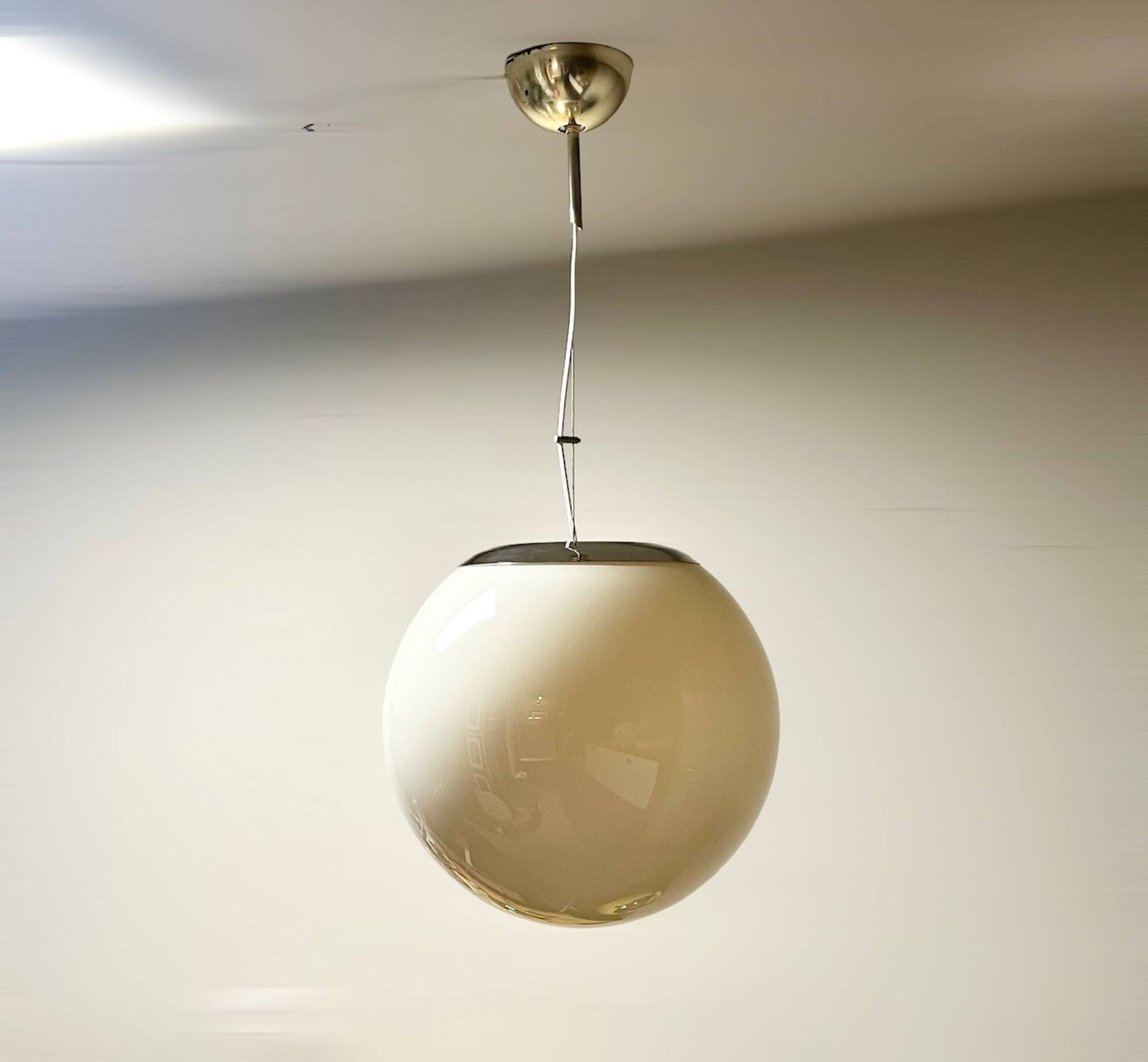 Vintage Globe Chandelier in Glass with Animal Print attributed to Angelo Brotto for Esperia, 1960s