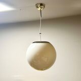 Vintage Globe Chandelier in Glass with Animal Print attributed to Angelo Brotto for Esperia, 1960s