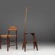 French Industrial Wooden Stepladder, 1900s