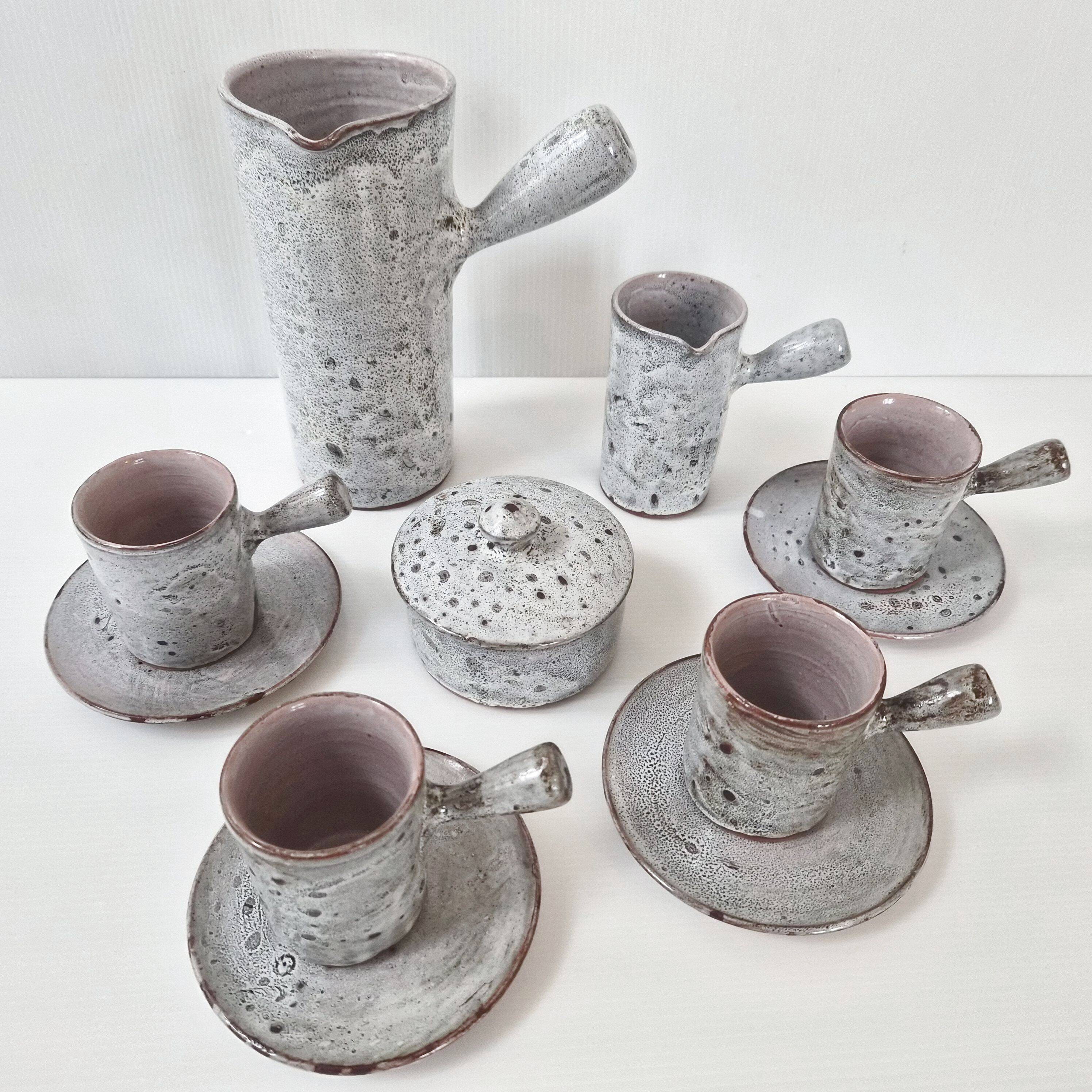 Vintage 1960s stoneware coffee set