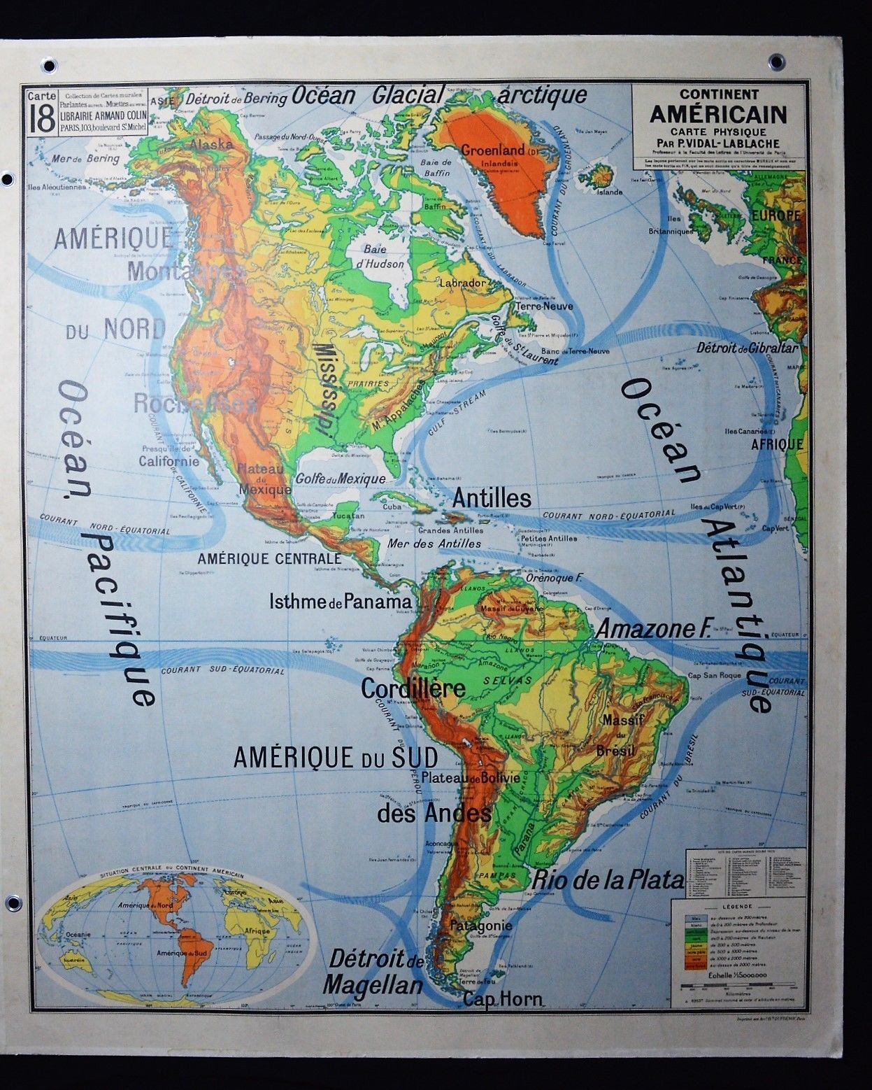 Old school American Vidal Lablache oldschool map map