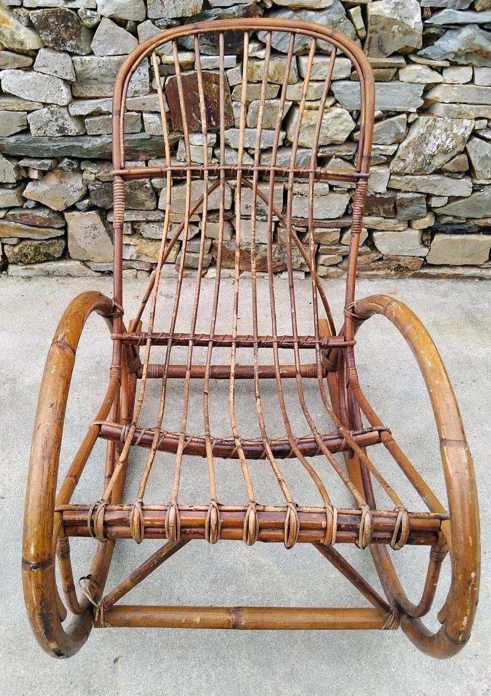 Vintage Rattan Rocking Chair