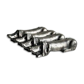 Antique metal knife rest in the shape of a dog.