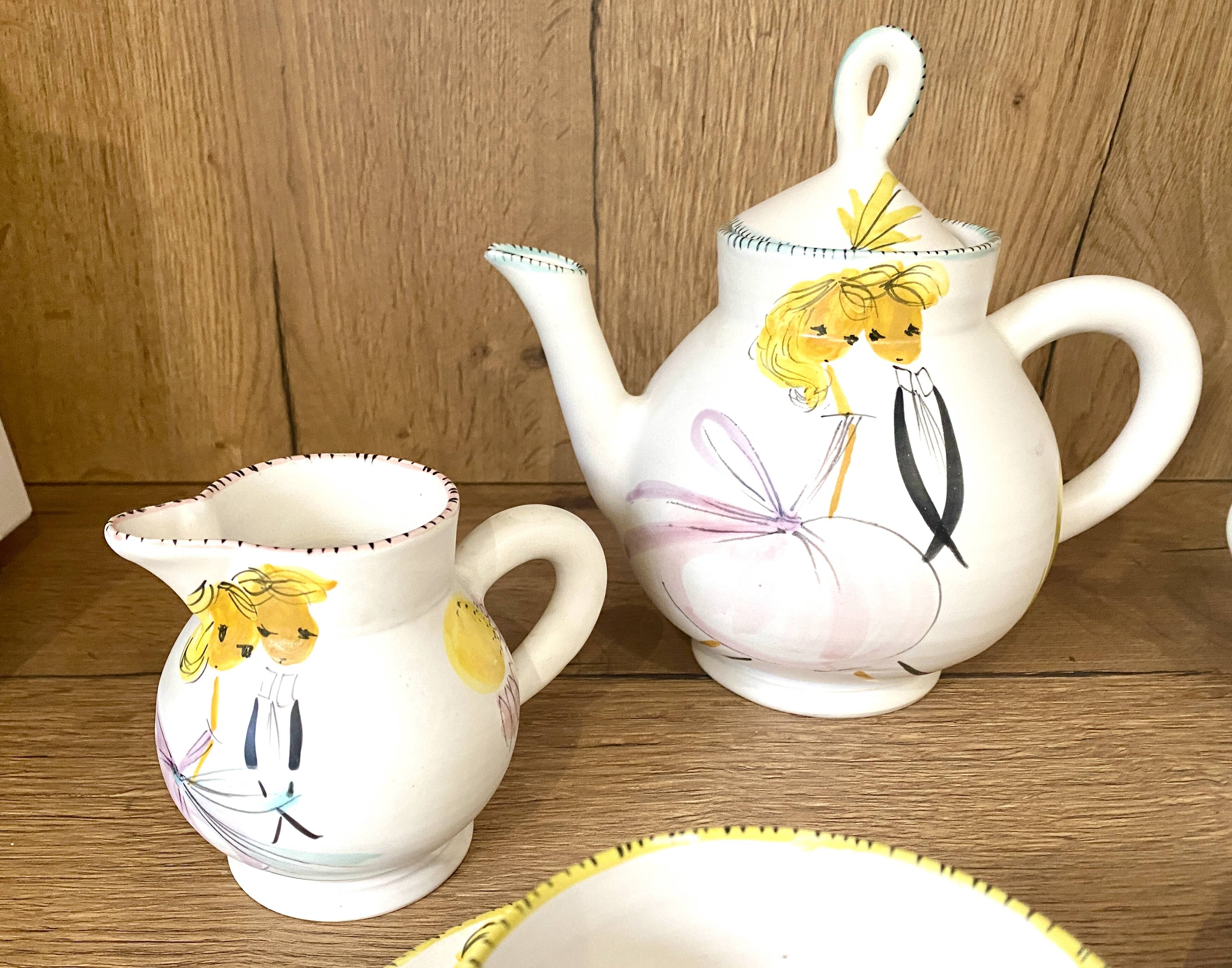 Duo tea or coffee service by the Cerenne workshop in Vallauris, circa 1955