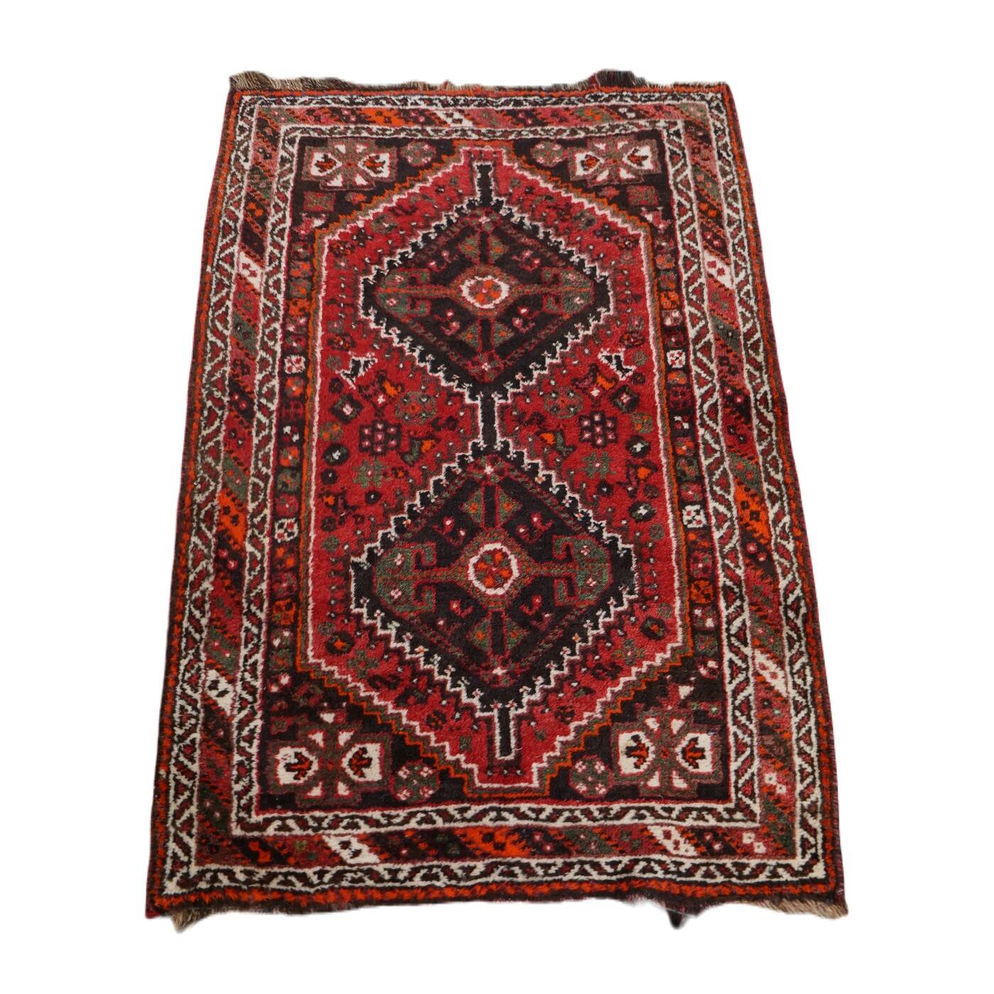 Tapis oriental antique rouge/marron 135x87cm