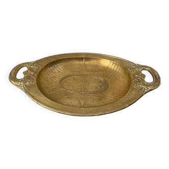 Art Deco oval silver-plated metal dish