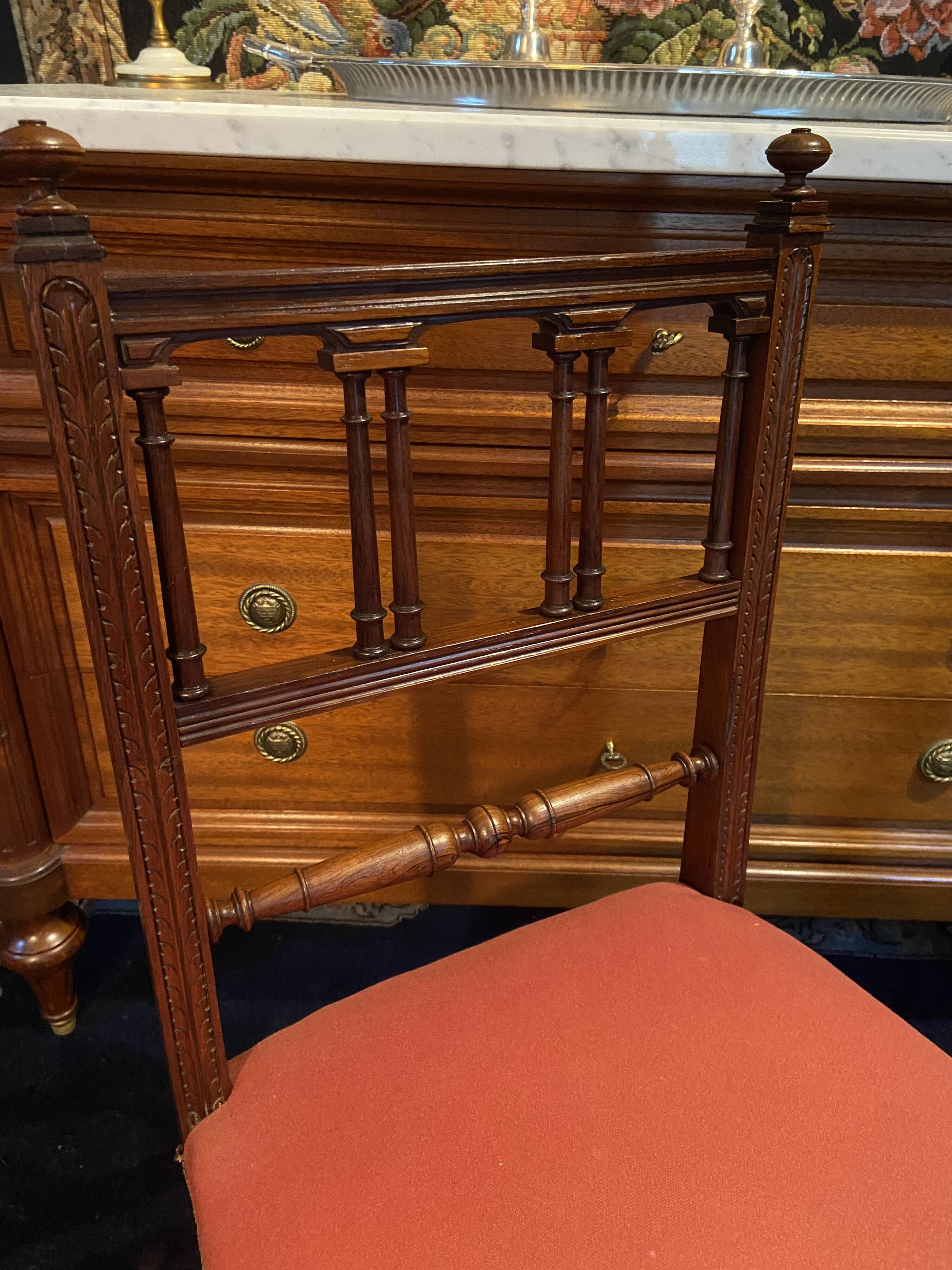 Pair of rosewood chairs from the 19th century, Napoleon III style.