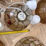 Mother-of-pearl pendant - pink leaf decorations