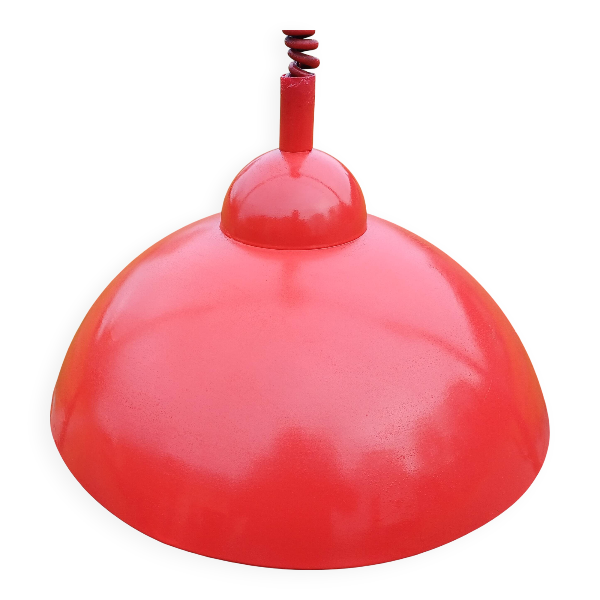 Vintage Red Metal Pendant Light