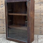 Art Deco wall display cabinet in Burmese teak
