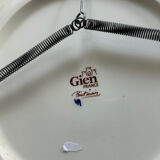 Round plate, iron earth, Gien, Peacock.