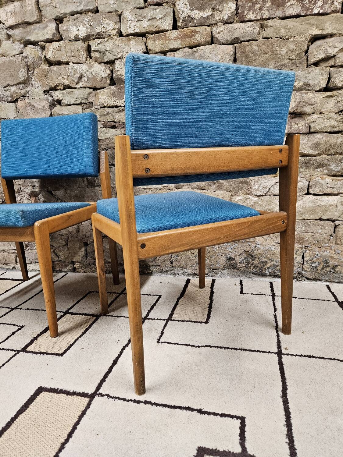 Pair of vintage Scandinavian armchair chairs 1970