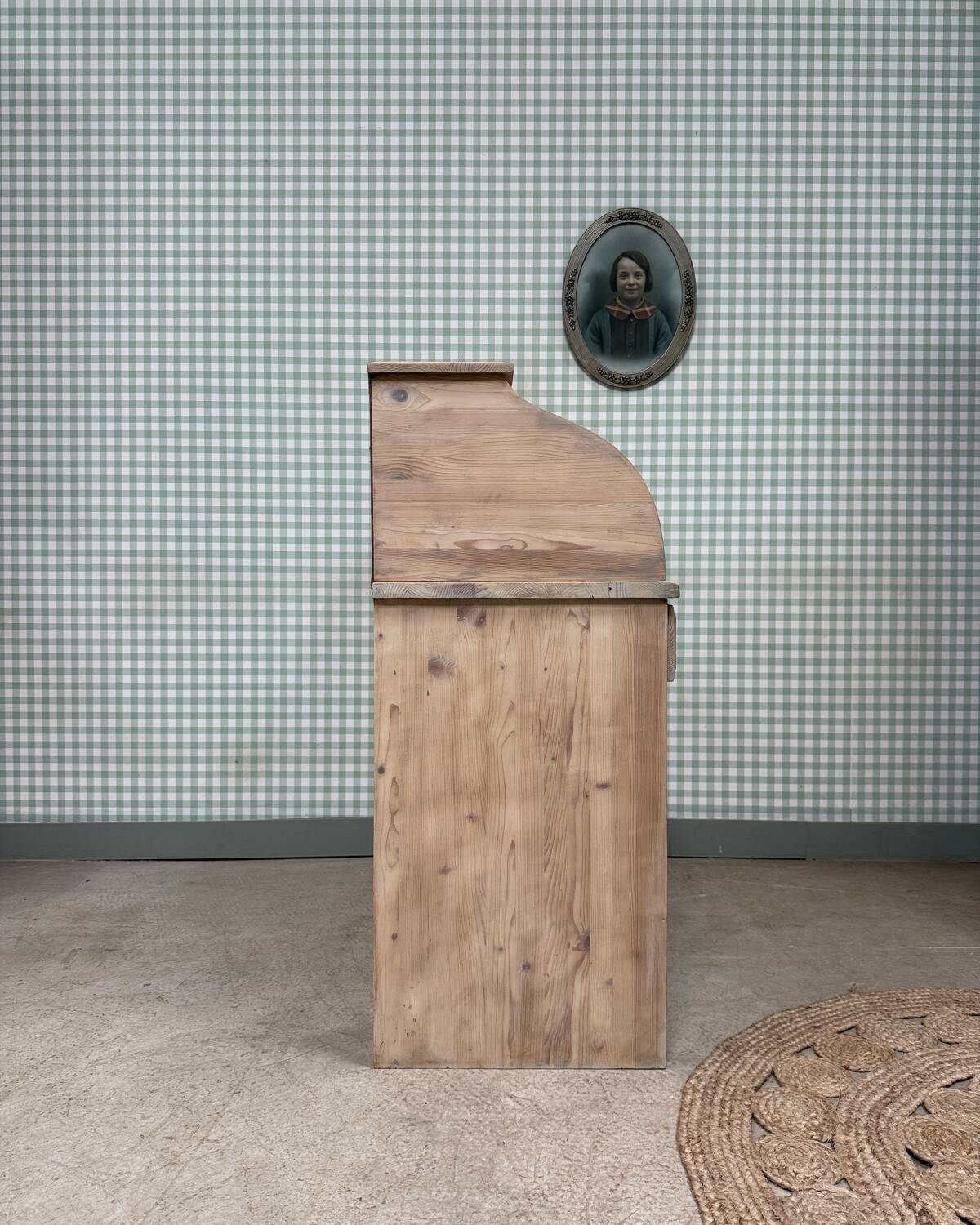 Bureau à rideau vintage, rénové