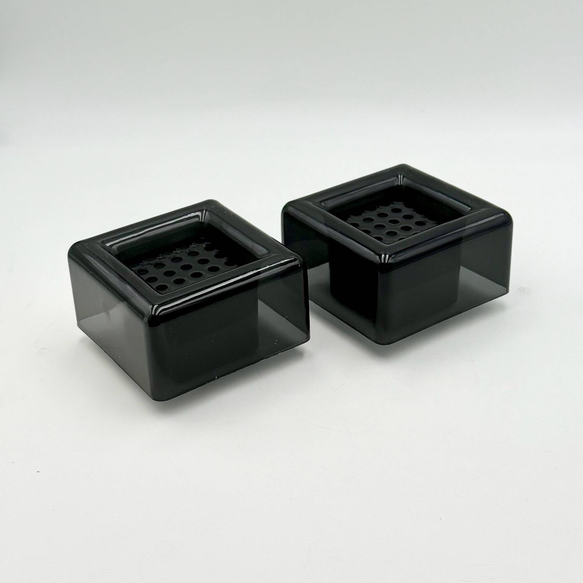 Paire de cache-pots Space Age noirs par Anna Mazzucchelli pour Vastill, Italie