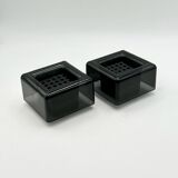 Paire de cache-pots Space Age noirs par Anna Mazzucchelli pour Vastill, Italie