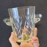 Old ice bucket ice cubes crystal cut braces Cristallerie Hartzviller