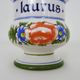 Old apothecary pot, ceramic Laurus medicine jar. Year 70 80