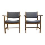 Two armchairs stamped "hans wegner" 1960.