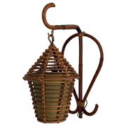 Unique wall lamp in bamboo and fabric, Lantern Design/One, Italy, 1960s