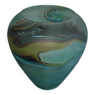 Crystalline glass vase